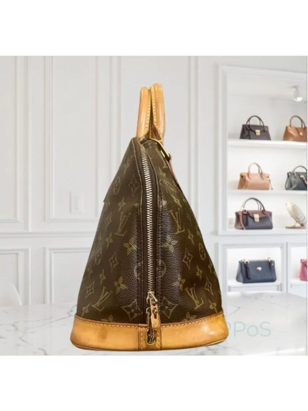 Louis Vuitton Monogram Alma PM Brown Canvas Leather Handbag